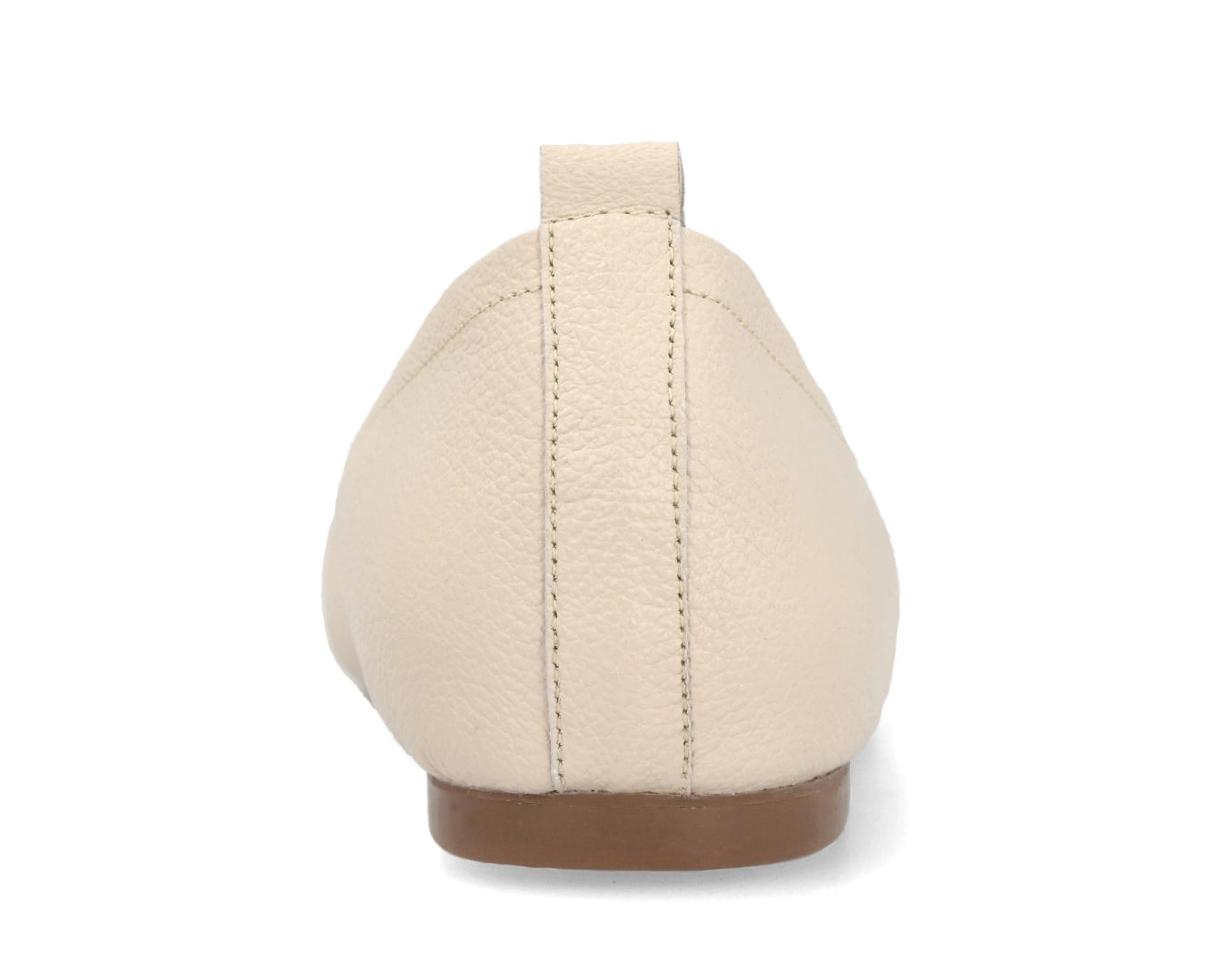 Back view of Beige Full Grain Leather Ballet Flats showing the leather texture.