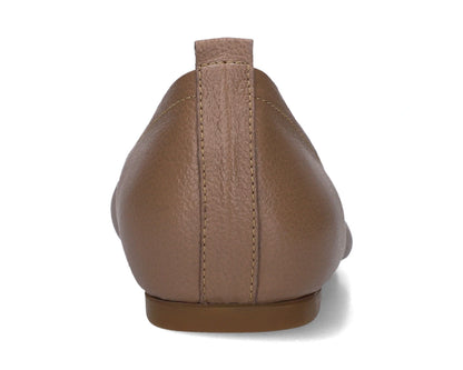 Back view of Clay Full-Grain Leather Ballet Flats showing the leather texture.
