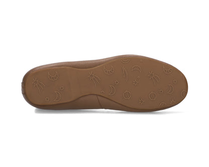 Sole view of Clay Full-Grain Leather Ballet Flats showing the one-piece rubber sole.