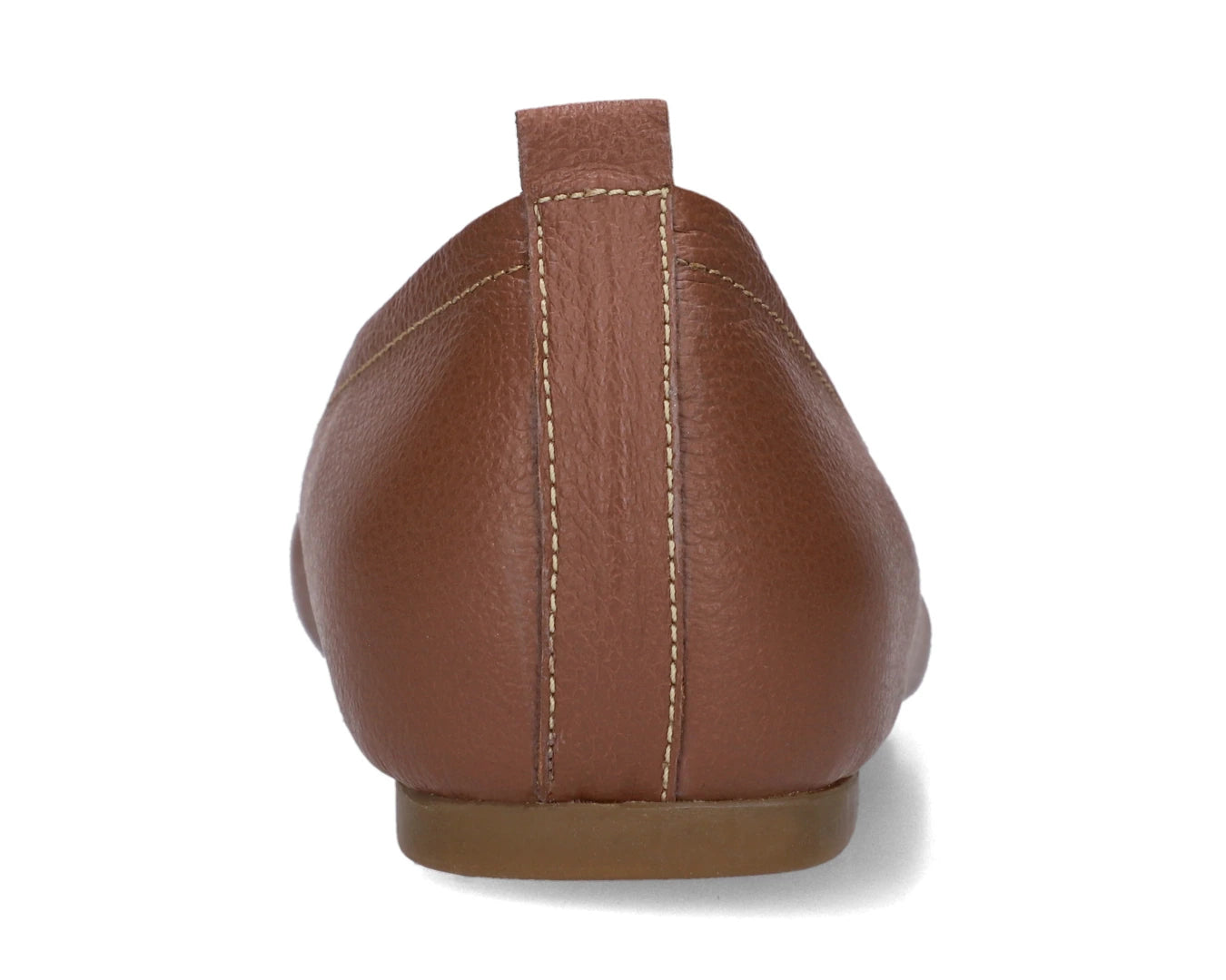 Back view of Nutmeg Brown Full Grain Leather Ballet Flats showing the leather texture.